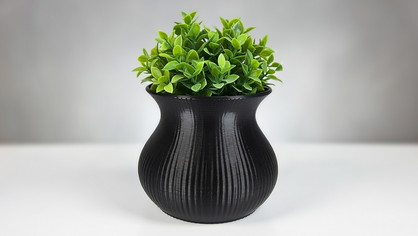 Ribbed Hourglass Planter Pots