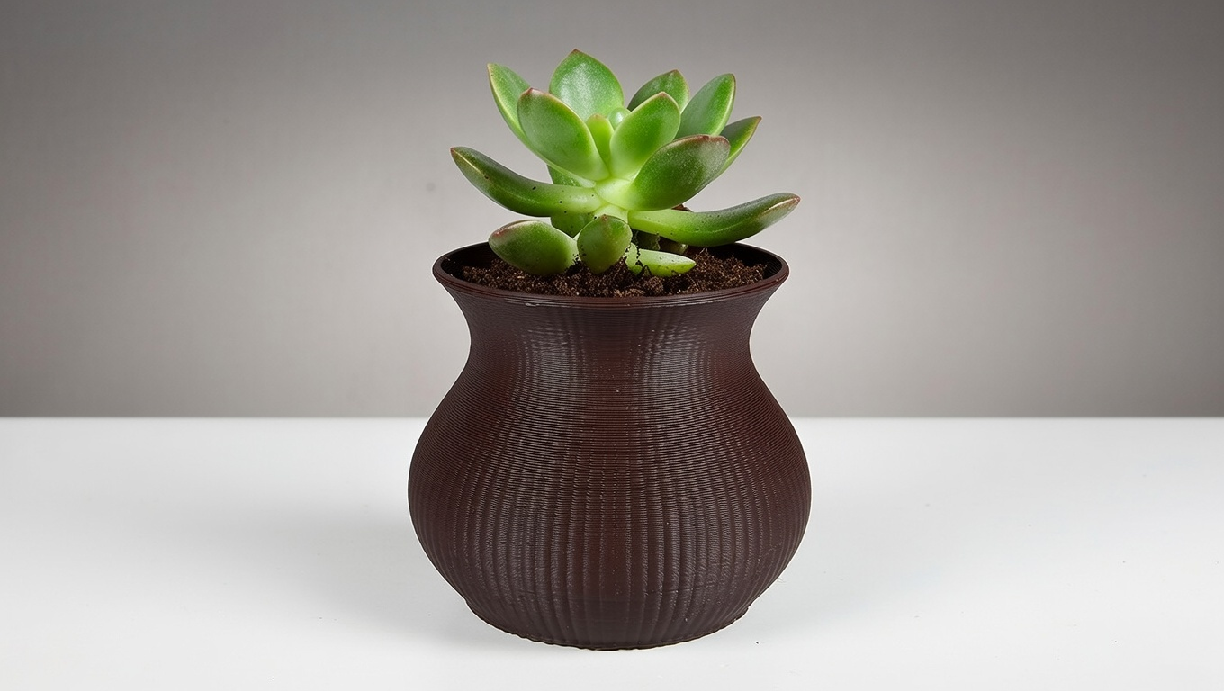 Ribbed Hourglass Planter Pots