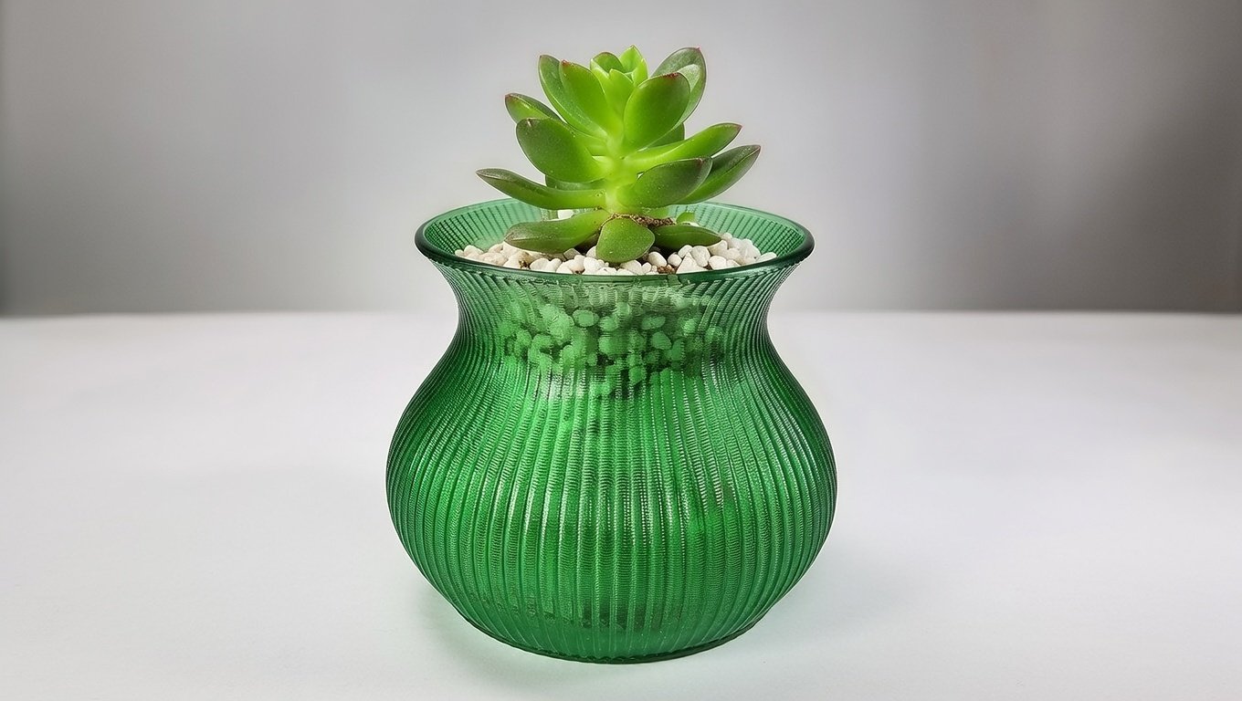 Ribbed Hourglass Planter Pots